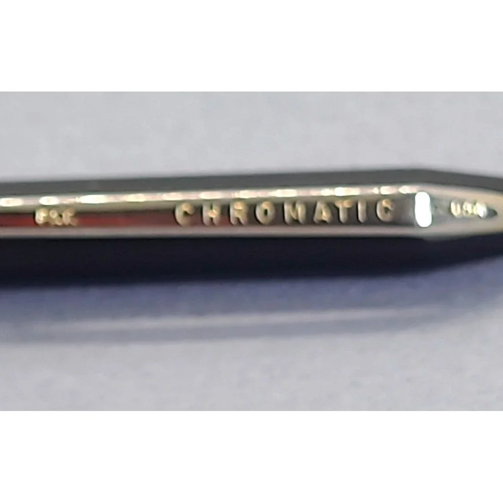 Vintage Chromatic Pen Black‎ Matte Twist Ballpoint USA Pat Gold Trim